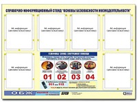 Стенд информационный "Основы безопасности жизнедеятельности" (80*110, 6 карманов) - fgospostavki.ru - Мегион