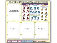 Стенд информационный "Правила техники безопасности в кабинете химии" (80х75, 4 кармана) - fgospostavki.ru - Мегион