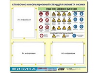 Стенд информационный "Правила техники безопасности в кабинете физики" (75*70, 3 кармана) - fgospostavki.ru - Мегион