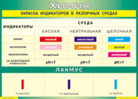 Таблица "Окраска индикаторов в различных средах" (100х140 сантиметров, винил) - fgospostavki.ru - Мегион