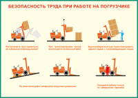 Таблица "Безопасность труда при работе на погрузчике" (100х140 сантиметров, винил) - fgospostavki.ru - Мегион