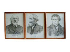 Портреты выдающихся физиков (деревянная рамка, под стеклом) - fgospostavki.ru - Мегион