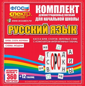 Динамические раздаточные пособия. Русский язык (комплект демонстрационных материалов). Касса букв, слогов, звуковых схем с набором интерактивных таблиц. - fgospostavki.ru - Мегион