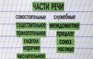 Набор магнитных карточек "Части речи" (фон зелёный) - fgospostavki.ru - Мегион