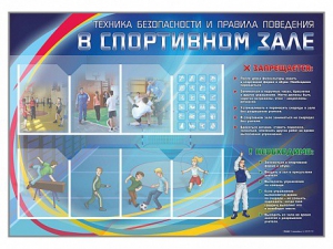 Стенд-уголок "Техника безопасности и правила поведения в спортивном зале" - fgospostavki.ru - Мегион