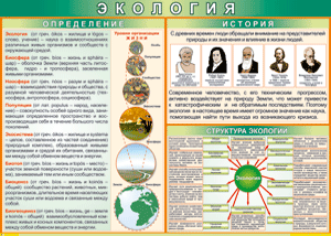 Таблица "Экология. Определения и история" (100х140 сантиметров, винил) - fgospostavki.ru - Мегион