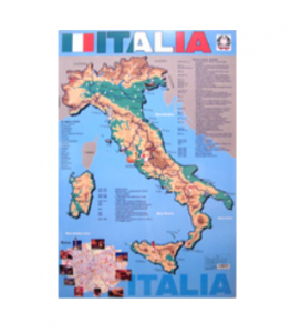 Учебная карта Италия на итальянском языке - fgospostavki.ru - Мегион