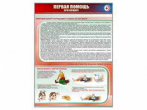 Стенд "Первая помощь при пожаре" - fgospostavki.ru - Мегион