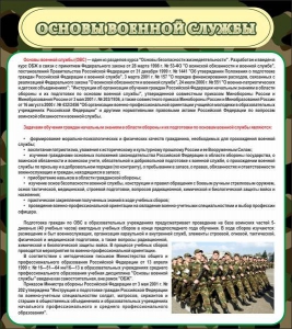 Стенд "Основы военной службы" - fgospostavki.ru - Мегион