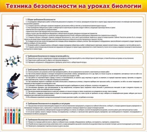 Стенд "Техника безопасности на уроках биологии" Вариант 2 - fgospostavki.ru - Мегион