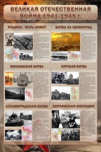 Стенд "Великая отечественная война (битвы)" - fgospostavki.ru - Мегион