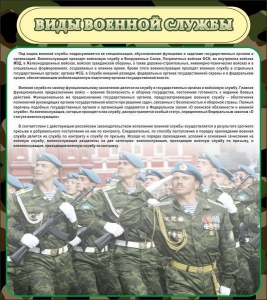 Стенд "Виды военной службы" - fgospostavki.ru - Мегион