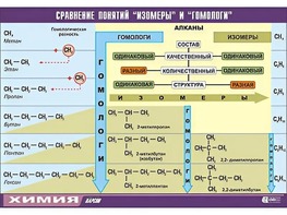 Таблица демонстрационная "Сравнение понятий изомер и гомолог" (винил 100x140) - fgospostavki.ru - Мегион