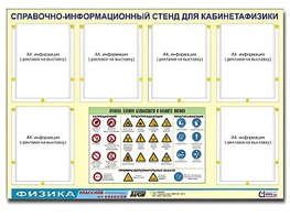 Стенд информационный "Правила техники безопасности в кабинете физики" (80х110, 6 карманов) - fgospostavki.ru - Мегион
