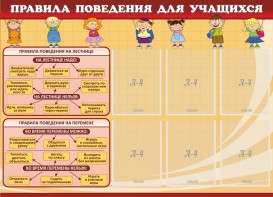 Стенд "Правила поведения для учащихся" - fgospostavki.ru - Мегион