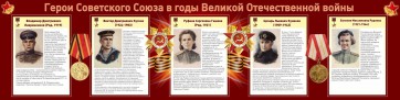 Стенд "Герои Советского союза в годы Великой Отечественной войны" Вариант 2 - fgospostavki.ru - Мегион