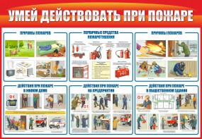 Стенд "Умей действовать при пожаре" - fgospostavki.ru - Мегион