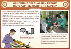 Стенд "Основные правила при работе на токарном станке по дереву" - fgospostavki.ru - Мегион